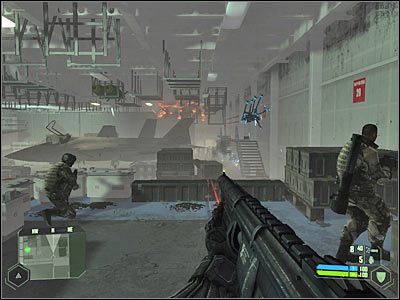 Skieruj się teraz do przejścia znajdującego się po prawej stronie - Crysis: Misja 11, Reckoning - Dotarcie na pokład startowy cz.2 - solucja - Crysis - poradnik do gry