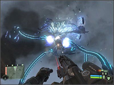 Nie zbliżaj się zbytnio do tego bossa, by nie zostać porwanym przez jedną z macek - Crysis: Misja 11, Reckoning - Pokonanie egzoskafandra Obcych - solucja - Crysis - poradnik do gry