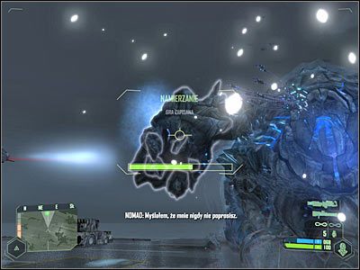 Kiedy tylko pasek zostanie napełniony, oddaj pojedynczy strzał w stronę okrętu wojennego Obcych - Crysis: Misja 11, Reckoning - Zniszczenie okrętu wojennego Obcych - solucja - Crysis - poradnik do gry