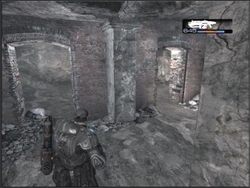 Znajdziesz się w dużym pomieszczeniu i do tego pod ostrzałem działka Troika - Fish in the Barrel/Fork in... | Akt I Gears of War - Gears of War - PC - poradnik do gry