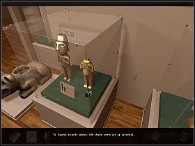 W sali wystawowej przyjrzyj się złotym figurkom (niemal na wprost wyjścia z oranżerii) - Muzeum Sztuki Prekolumbijskiej (3) | Dzień 2 | Art of Murder Sztuka Zbrodni - Art of Murder: Sztuka Zbrodni - poradnik do gry