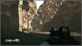 Po rozprawieniu się z napastnikami skieruj się w drogę pomiędzy skałami widocznymi na zdjęciu - Poradnik do gry - IRAQ - Liberators (cz.1) | BlackSite Area 51 - BlackSite: Area 51 - poradnik do gry
