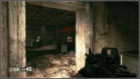 W pierwszym pomieszczeniu nie spotkasz nikogo, nastąpi to dopiero w drugim, lecz pozbycie się nieprzyjaciół nie powinno przysporzyć Ci żadnych problemów - Poradnik do gry - IRAQ - Liberators (cz.1) | BlackSite Area 51 - BlackSite: Area 51 - poradnik do gry