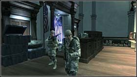 Po wyeliminowaniu zagrożenia przeskocz nad osłoną z przewróconych mebli i wejdź do pomieszczenia po prawej - RACHEL - Just a piece of paper | BlackSite Area 51 - BlackSite: Area 51 - poradnik do gry