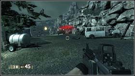 Po dotarciu do skalnej ściany na górze wzniesienia skręć w lewo i zastrzel kolejnego napastnika - RACHEL - Domestic Surveillance | BlackSite Area 51 - BlackSite: Area 51 - poradnik do gry