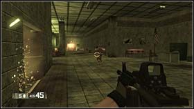 Gdy dotrzesz do wnętrza skieruj się jedyną drogą do oddalonych, drewnianych drzwi - TOPSIDE - New S#!%... | BlackSite Area 51 - BlackSite: Area 51 - poradnik do gry