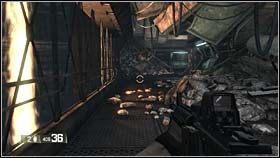 Dalsza droga prowadzić będzie koło wielkiego, pomarańczowego promienia - WRECKED - Junk Science | BlackSite Area 51 - BlackSite: Area 51 - poradnik do gry