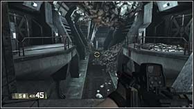 Idąc przed siebie zeskocz na dół i pokonując częściowo zrujnowany korytarzem dotrzesz do końca etapu - WRECKED - Junk Science | BlackSite Area 51 - BlackSite: Area 51 - poradnik do gry