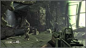 W chwili załadowania się rozgrywki skieruj się w przejście po lewej stronie i przejdź zrujnowanym fragmentem budynku - WRECKED - Last Throes | BlackSite Area 51 - BlackSite: Area 51 - poradnik do gry