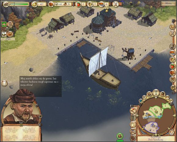 W trakcie trwania tej misji do portu co jakiś czas przypływał będzie kupiec, z którym możesz wówczas handlować. - Misja VII - Geth | The Settlers Narodziny Imperium - The Settlers: Narodziny Imperium - poradnik do gry