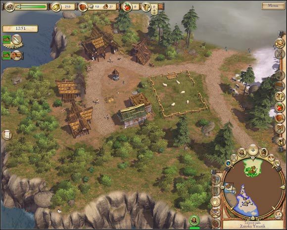 Zakup owiec od mieszkańców niewielkiej osady na zachodzie pozwoli ci wykonać drugie zadanie. - Misja VIII - Drengir | The Settlers Narodziny Imperium - The Settlers: Narodziny Imperium - poradnik do gry