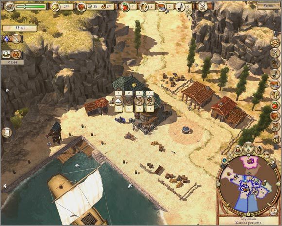 Co jakiś czas do portu przypływać będzie kupiec, od którego możesz kupić m.in. najemników - przydadzą się zwłaszcza na początku, zanim rozbudujesz własną armię. - Misja XIII - Montecito | The Settlers Narodziny Imperium - The Settlers: Narodziny Imperium - poradnik do gry