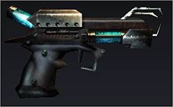 Pistolet energetyczny. Pistolet wykonany przez Jeremyego Mortona wytwarzający serię wyładowań elektrycznych. Potrzeba do niego konkretnego źródła zasilania. Broń szybka i skuteczna. Amunicja: ładowarka. - Poradnik do gry - Broń | Alone in the Dark Koszmar powraca - Alone in the Dark: Koszmar powraca - poradnik do gry