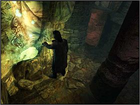 Po krótkim marszu, będziesz świadkiem jak jedna z kolumn runie na ziemię tworząc most, z którego to skwapliwie skorzystaj - Świat Mroku (2) | Edward Carnby | Alone in the Dark Koszmar powraca - Alone in the Dark: Koszmar powraca - poradnik do gry