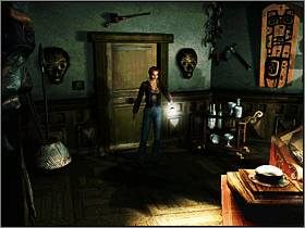 W korytarzu przejdź przez drzwi po lewej - Posiadłość Mortonów (2) | Aline Cedrac | Alone in the Dark Koszmar powraca - Alone in the Dark: Koszmar powraca - poradnik do gry