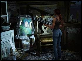 Po krótkiej rozmowie Carnby podsadzi cię to klapy w suficie - Posiadłość Mortonów (3) | Aline Cedrac | Alone in the Dark Koszmar powraca - Alone in the Dark: Koszmar powraca - poradnik do gry