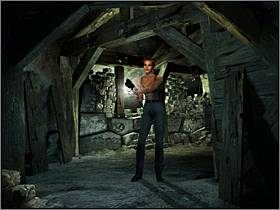 Przeczytaj napisy znajdujące się na grobie (bazgroły Gibsona na grobie ) i idź dalej tunelem - Tereny wokół Posiadłości (2) | Aline Cedrac | Alone in the Dark Koszmar powraca - Alone in the Dark: Koszmar powraca - poradnik do gry