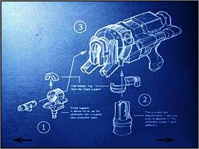 Przejrzyj dokumenty leżące na stoliku, a mianowicie zapiski Jeremyego Mortona dotyczące perforatora oraz plany maszyny (diagram ) - Fort (2) | Aline Cedrac | Alone in the Dark Koszmar powraca - Alone in the Dark: Koszmar powraca - poradnik do gry