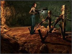 Po przejściu weź pulsar fotoelektryczny i przeczytaj indiańskie ostrzeżenie - Świat Mroku (1) | Aline Cedrac | Alone in the Dark Koszmar powraca - Alone in the Dark: Koszmar powraca - poradnik do gry