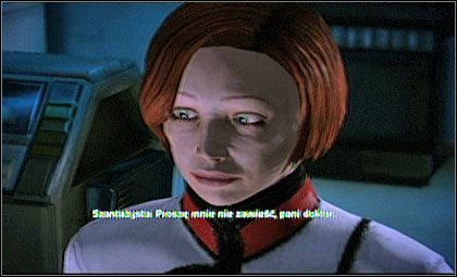 Po załatwieniu sprawy wracamy do dr Michel (C7-1) i mówimy jej, że już nie musi się martwić - Mass Effect: Doktor Michel, Zaginieni Marines - Cytadela, mapy, solucja - Mass Effect - poradnik do gry