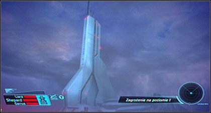 Przed samym wejściem do budynku Szczytu 15 (NOV5-B) stoi ostatnia wieżyczka - Mass Effect: Droga na szczyt, Dolina Aleutsk - Noveria, solucja, opis przejścia - Mass Effect - poradnik do gry