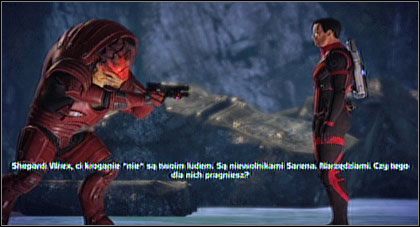 Możemy również sami zastrzelić Wreksa bądź zlecić to Ashley - Mass Effect: Wrex i genofagium - Virmir, solucja, opis przejścia - Mass Effect - poradnik do gry