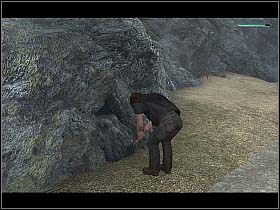 Nasz bohater zawraca w stronę kabin i stamtąd maszeruje na zachodnią plażę (kursor w dole ekranu) - Dzień piąty (cz.1) | Reprobates U Bram Śmierci - Reprobates: U Bram Śmierci - poradnik do gry