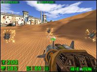 Sekret #1: Kiedy wyjdziemy na górkę z doliny, w której zaczynaliśmy po lewej stroni znajdziemy trochę naboi oraz mnóstwo przeciwników - 07: Wydmy | Serious Sam Pierwsze starcie - Serious Sam: Pierwsze starcie - poradnik do gry