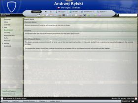 Board Room - miejsce spotkań z szefostwem - Zakładka Manager - Warsztat pracy menedżera - Football Manager 2008 - poradnik do gry
