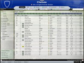 Squad - miejsce gdzie przeglądasz listę wszystkich piłkarzy grających w klubie - Główne ikony - Warsztat pracy menedżera - Football Manager 2008 - poradnik do gry