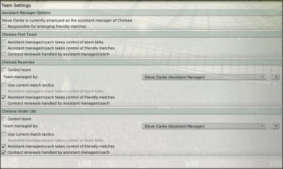 Kolejno decydujemy o - Opcje menedżera i oczekiwania zarządu - Prowadzenie drużyny - Football Manager 2008 - poradnik do gry
