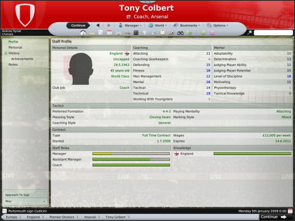 W kolejnych rubrykach znajdujemy - Asystenci i trenerzy (2) - Prowadzenie drużyny - Football Manager 2008 - poradnik do gry