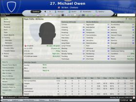Profile - czyli główne okno z danymi na temat zawodnika - Kadra (2) - Prowadzenie drużyny - Football Manager 2008 - poradnik do gry