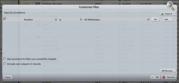 Widoczne tu zakładki pozwalają nam dobrać profil według wszystkich zawartych w grze cech piłkarzy i danych osobowych - Kadra (4) - Prowadzenie drużyny - Football Manager 2008 - poradnik do gry