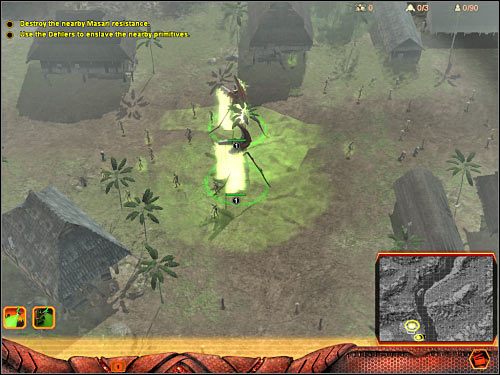 Kiedy uznasz, że jesteś gotowy, zaznacz wszystkie jednostki typu Slave i wyślij je na południe - Misja 5 (cz.1) | Hierarchy | Universe at War Earth Assault - Universe at War: Earth Assault - poradnik do gry