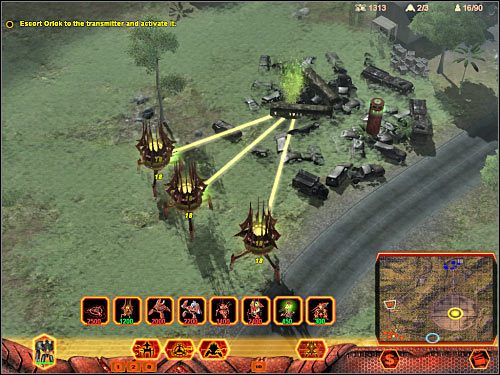 Teraz powinieneś zająć się wyposażeniem swoich dwóch Walkerów w niezbędne komponenty - Misja 6 (cz.2) | Hierarchy | Universe at War Earth Assault - Universe at War: Earth Assault - poradnik do gry