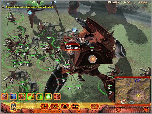 Nie radziłbym zbliżać się do pulsującego punktu, gdyż teleportacja do nadajnika byłaby najgorszą rzeczą jaką mógłbyś uczynić - Misja 6 (cz.2) | Hierarchy | Universe at War Earth Assault - Universe at War: Earth Assault - poradnik do gry