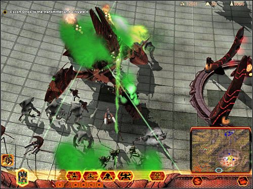 Cel 3: Keep Orlok near the transmitter for two minutes (Utrzymuj Orloka niedaleko przekaźnika przez co najmniej dwie minuty) - Misja 6 (cz.3) | Hierarchy | Universe at War Earth Assault - Universe at War: Earth Assault - poradnik do gry