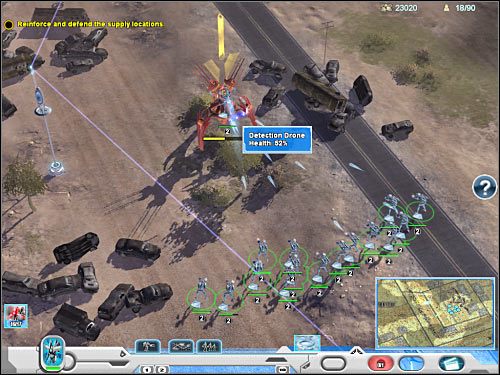 Druga grupa jednostek wroga pojawi się dopiero po kilku sekundach - Misja 1 (cz.2) | Novus | Universe at War Earth Assault - Universe at War: Earth Assault - poradnik do gry
