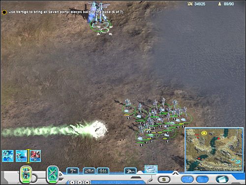 Musisz się teraz zacząć przemieszczać na zachód, w stronę ostatniego fragmentu portalu (3 na mapie) - Misja 3 (cz.4) | Novus | Universe at War Earth Assault - Universe at War: Earth Assault - poradnik do gry