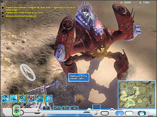Miałeś już okazję ku temu żeby stawić czoła maszynie kroczącej, tak więc powinieneś jeszcze pamiętać jak mniej więcej walka ta powinna przebiegać - Misja 4 (cz.2) | Novus | Universe at War Earth Assault - Universe at War: Earth Assault - poradnik do gry