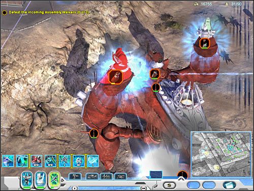 W dalszym ciągu staraj się namierzać górne odnóża maszyny kroczącej - Misja 7 (cz.2) | Novus | Universe at War Earth Assault - Universe at War: Earth Assault - poradnik do gry