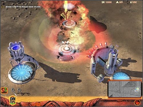 Po zniszczeniu centralnego generatora przystąp do szturmu, doprowadzając do likwidacji pozostałych budynków - Misja 1 (cz.1) | Hierarchy | Universe at War Earth Assault - Universe at War: Earth Assault - poradnik do gry