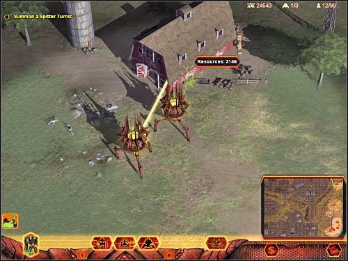 Cel 4: Summon a Spitter Turret (Przyzwij wieżyczkę obronną) - Misja 2 (cz.2) | Hierarchy | Universe at War Earth Assault - Universe at War: Earth Assault - poradnik do gry