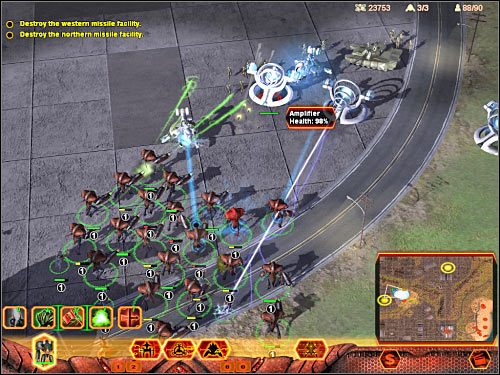 Dysponując odpowiednio liczną armią zacznij kierować się na północny-wschód - Misja 2 (cz.4) | Hierarchy | Universe at War Earth Assault - Universe at War: Earth Assault - poradnik do gry