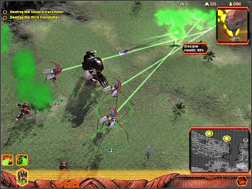 Po dotarciu do południowej części mapy będziesz musiał skręcić w prawo i zacząć kierować się na zachód - Misja 3 (cz.2) | Hierarchy | Universe at War Earth Assault - Universe at War: Earth Assault - poradnik do gry