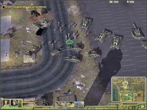 Oddział Woolarda pojawi się przy północnej krawędzi mapy i praktycznie od razu zostanie zaatakowany przez najeźdźców - Misja 2 (cz.2) | Prelude | Universe at War Earth Assault - Universe at War: Earth Assault - poradnik do gry