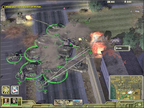 Swoje śmigłowce powinieneś natomiast pozostawić przy dolnym przejściu (4 na mapie), z którego sam zresztą korzystałeś podczas próby bezpiecznego odeskortowania ambulansu - Misja 2 (cz.2) | Prelude | Universe at War Earth Assault - Universe at War: Earth Assault - poradnik do gry