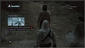 Czas coś ukraść - spójrz więc na mapę i idź w miejsce oznaczone jako Pickpocket - Masyaf | Memory Block 02 | Assassins Creed - Assassins Creed - poradnik do gry