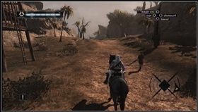 Gdy miniesz wioskę znajdziesz się w wąwozie - jeśli pojedziesz drogą po prawej dotrzesz do kolejnej wieży - Garnier de Naplouse z Akki (cz.1) | Memory Block 03 | Assassins Creed - Assassins Creed - poradnik do gry